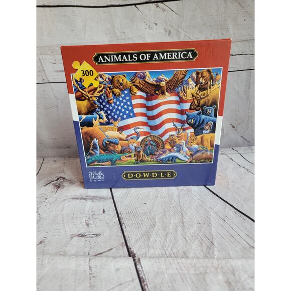 Dowdle Jigsaw Puzzle 300 Piece Animals Of America New Sealed - Picture 1 of 3